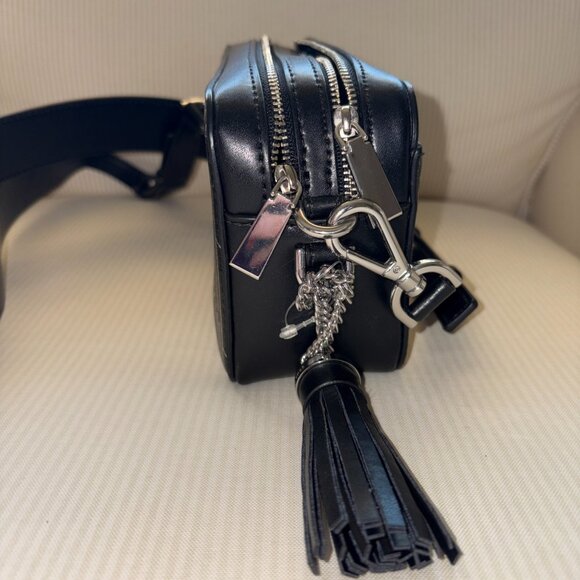 Michael Kors Metallic Deco Small Leather Camera / Crossbody Bag in Black - Picture 5 of 13